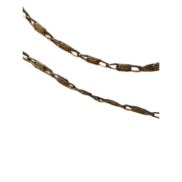 Vintage Napier Textured Or Brushed Gold Tone Necklace Chain Paperclip Style 30" - Picture 6 of 11